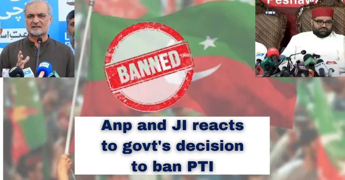 In Picture Show the Ji Hafiz Naeem-ur-Rehman And Chermain Anp, React the govt's decision to ban PTI